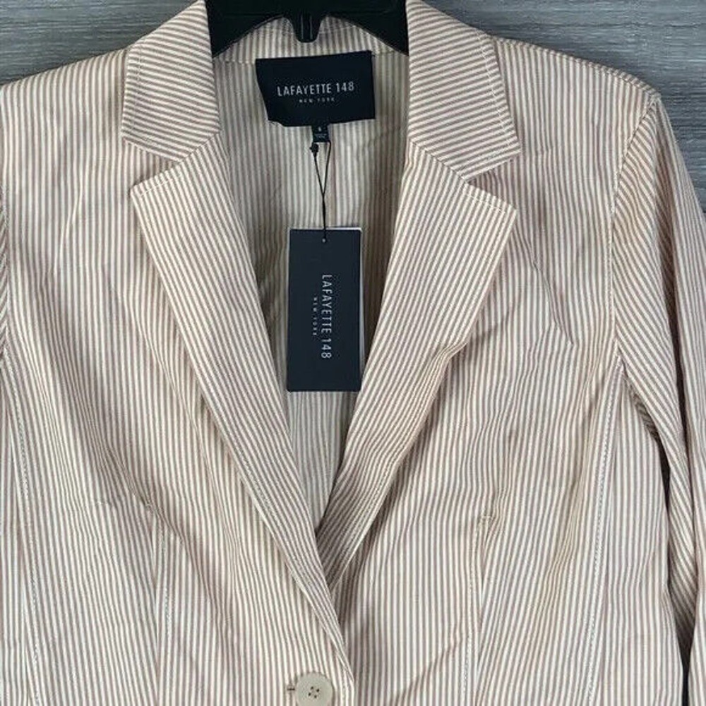 LAFAYETTE 148 Women's Boston Micro Stripe Blazer In Clay Multi NWT - Picture 5 of 8